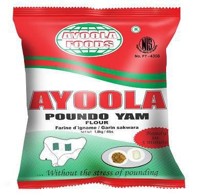 Ayoola Poundo Yam Flour 1.8kg Gluten Free Healthy Meal Pack of 2